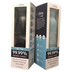 UVBrite 18.6 oz (Black) is BPA Free Self-Cleaning Water Bottle